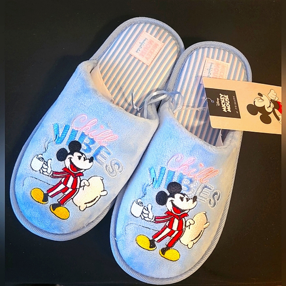 NWT! Disney Mickey Mouse Coffee Cozy Slippers Size 9 Size 10 Women
